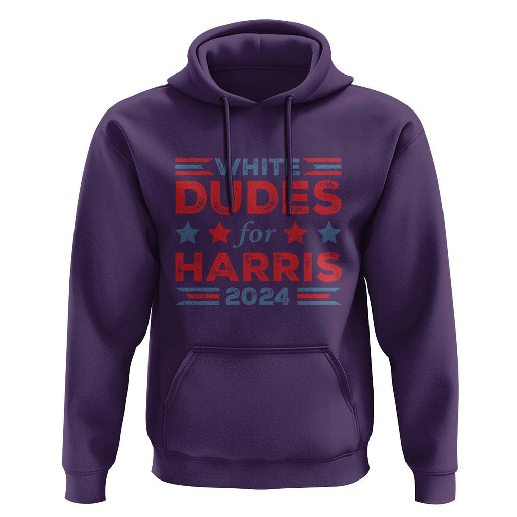 White Dudes For Harris Hoodie American Flag Star 2024 TS11 Purple Print Your Wear