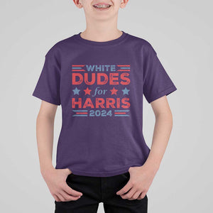 White Dudes For Harris T Shirt For Kid American Flag Star 2024 TS11 Purple Print Your Wear