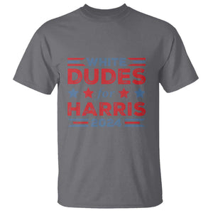 White Dudes For Harris T Shirt American Flag Star 2024 TS11 Charcoal Print Your Wear