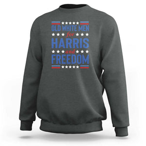 Old White Men For Harris And Freedom Sweatshirt American Flag Star Presidential Election 2024 TS11 Dark Heather Print Your Wear