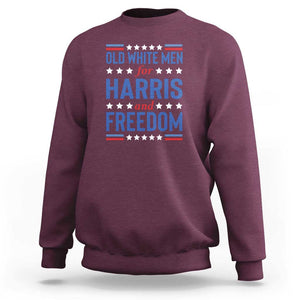 Old White Men For Harris And Freedom Sweatshirt American Flag Star Presidential Election 2024 TS11 Maroon Print Your Wear