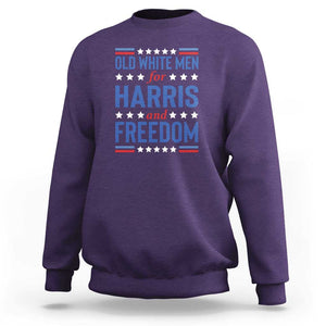 Old White Men For Harris And Freedom Sweatshirt American Flag Star Presidential Election 2024 TS11 Purple Print Your Wear