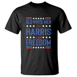 Old White Men For Harris And Freedom T Shirt American Flag Star Presidential Election 2024 TS11 Black Print Your Wear