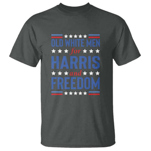 Old White Men For Harris And Freedom T Shirt American Flag Star Presidential Election 2024 TS11 Dark Heather Print Your Wear