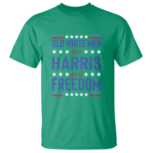 Old White Men For Harris And Freedom T Shirt American Flag Star Presidential Election 2024 TS11 Irish Green Print Your Wear