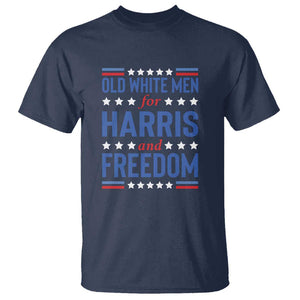 Old White Men For Harris And Freedom T Shirt American Flag Star Presidential Election 2024 TS11 Navy Print Your Wear