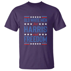 Old White Men For Harris And Freedom T Shirt American Flag Star Presidential Election 2024 TS11 Purple Print Your Wear