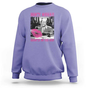 Funny Trump Sweatshirt Don't Worry Daddy's On His Way Pink Car TS11 Violet Print Your Wear