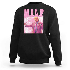 Funny Trump Supporter Sweatshirt MILF Man I Love Felons Pink Dancing Trump TS11 Black Print Your Wear