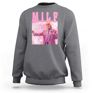 Funny Trump Supporter Sweatshirt MILF Man I Love Felons Pink Dancing Trump TS11 Charcoal Print Your Wear