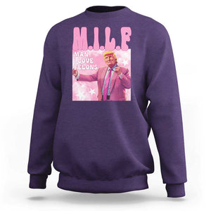 Funny Trump Supporter Sweatshirt MILF Man I Love Felons Pink Dancing Trump TS11 Purple Print Your Wear