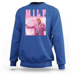 Funny Trump Supporter Sweatshirt MILF Man I Love Felons Pink Dancing Trump TS11 Royal Blue Print Your Wear