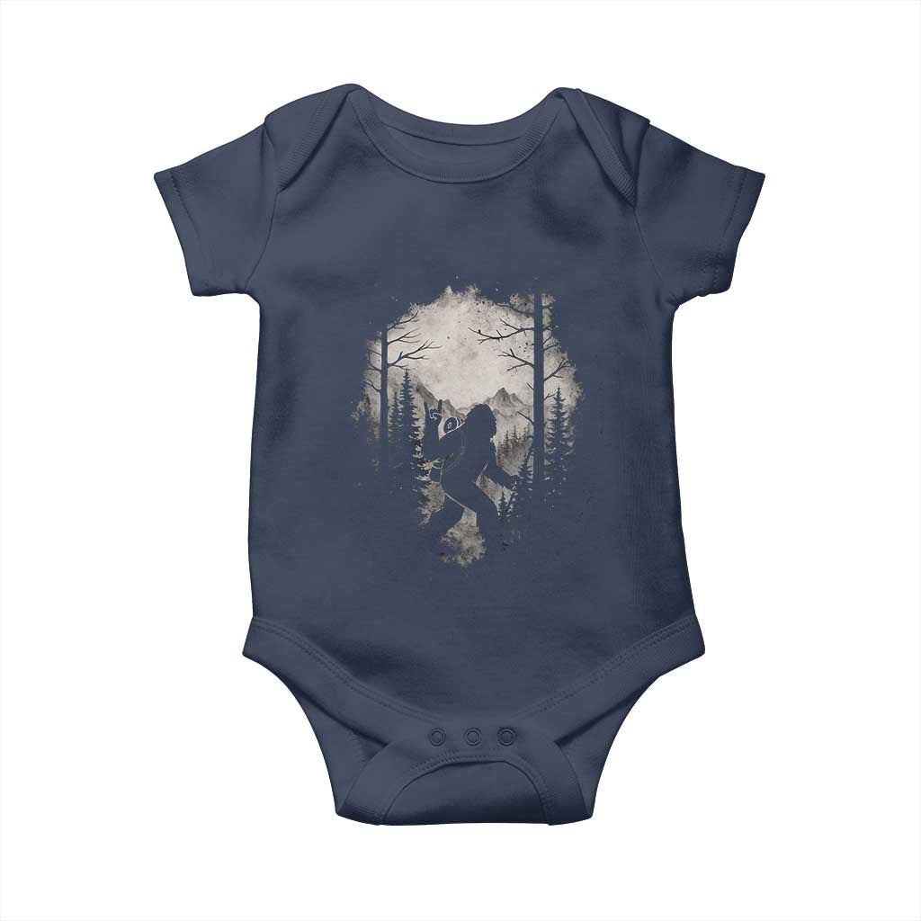 Funny Bigfoot Hiking Night Stroll Mountain Forest Baby Onesie TS11 Navy Print Your Wear