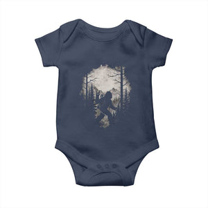 Funny Bigfoot Hiking Night Stroll Mountain Forest Baby Onesie TS11 Navy Print Your Wear