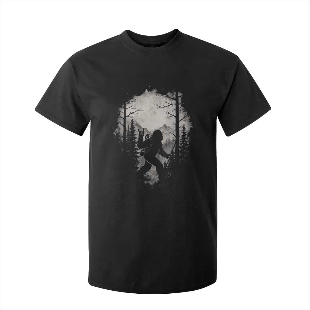 Funny Bigfoot Hiking Night Stroll Mountain Forest T Shirt For Kid TS11 Black Print Your Wear