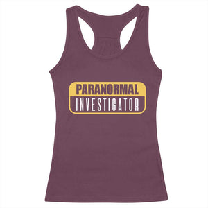 Paranormal Investigator Ghost Hunting Racerback Tank Top EVP Halloween Ghost Researchers TS11 Maroon Print Your Wear