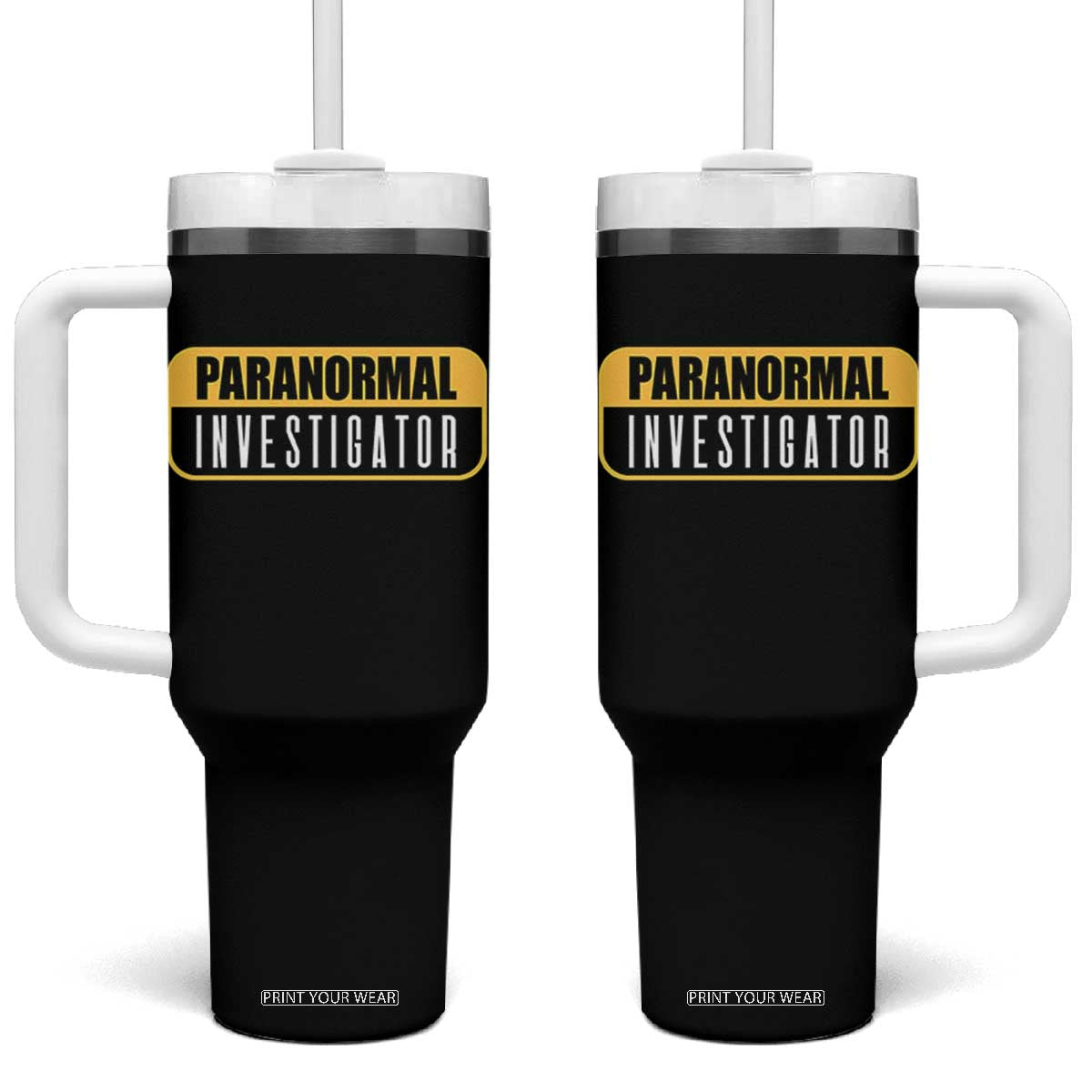 Paranormal Investigator Ghost Hunting Tumbler With Handle EVP Halloween Ghost Researchers TS11 One Size: 40 oz Black Print Your Wear