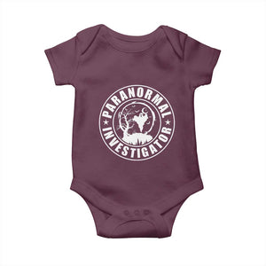 Paranormal Investigator Ghost Hunting Baby Onesie EVP Halloween TS11 Maroon Print Your Wear