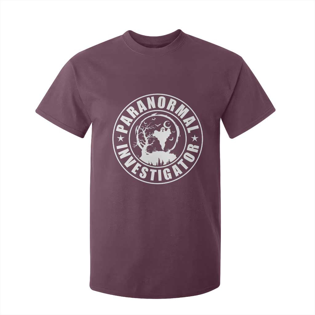 Paranormal Investigator Ghost Hunting T Shirt For Kid EVP Halloween TS11 Maroon Print Your Wear