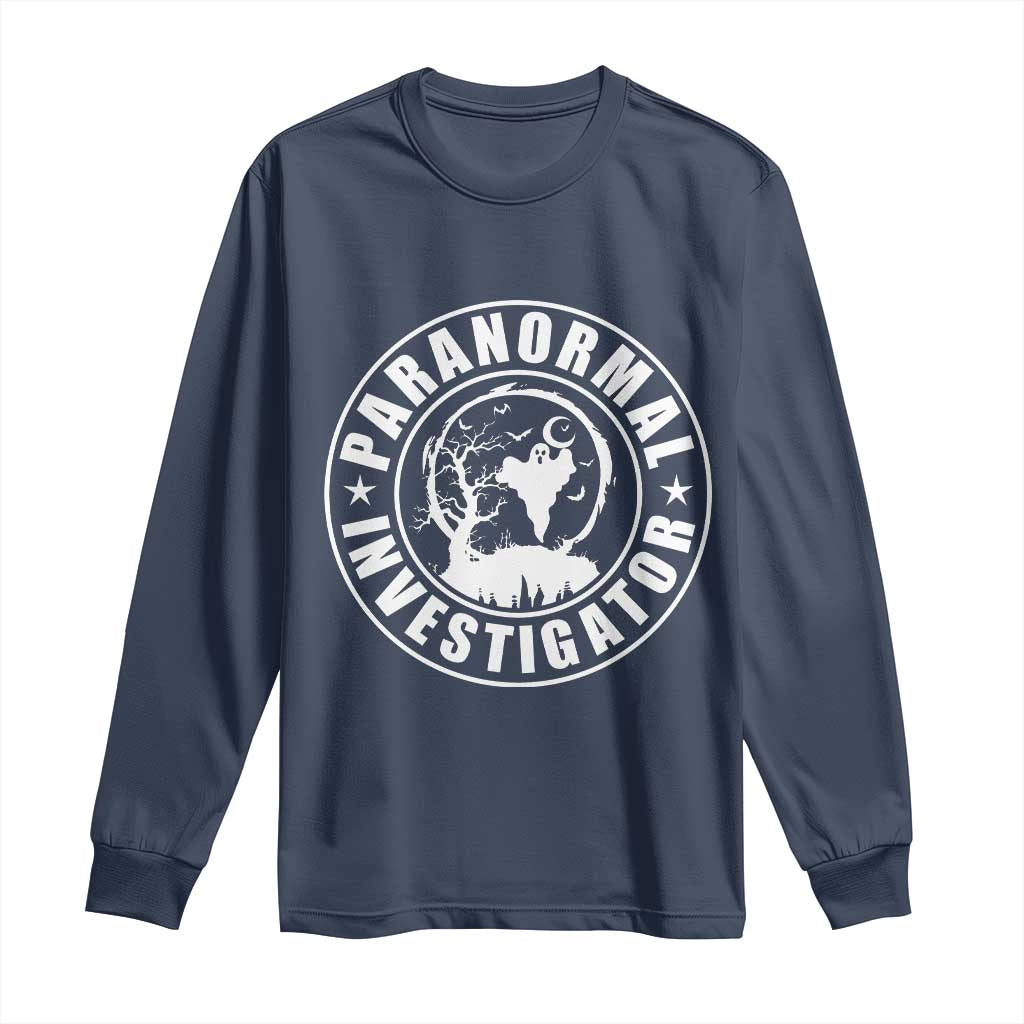 Paranormal Investigator Ghost Hunting Long Sleeve Shirt EVP Halloween TS11 Navy Print Your Wear