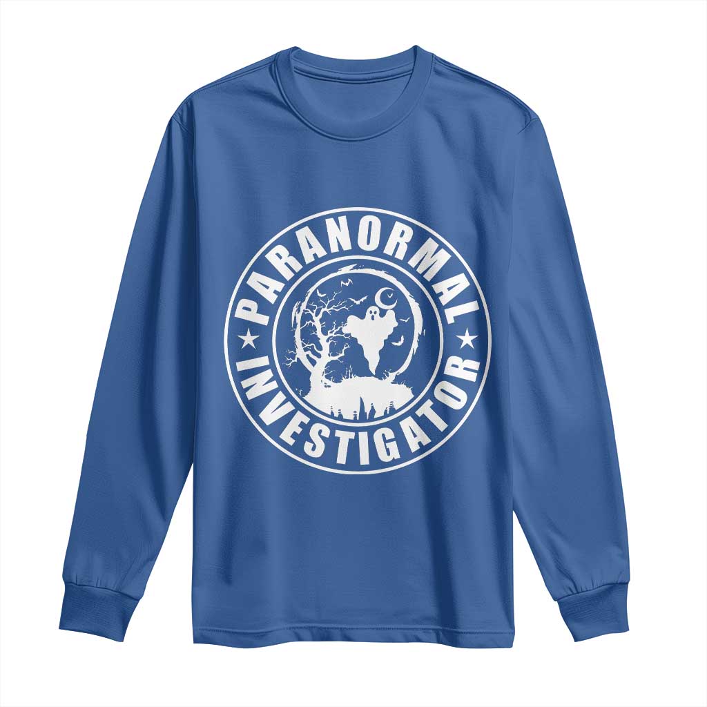 Paranormal Investigator Ghost Hunting Long Sleeve Shirt EVP Halloween TS11 Royal Blue Print Your Wear