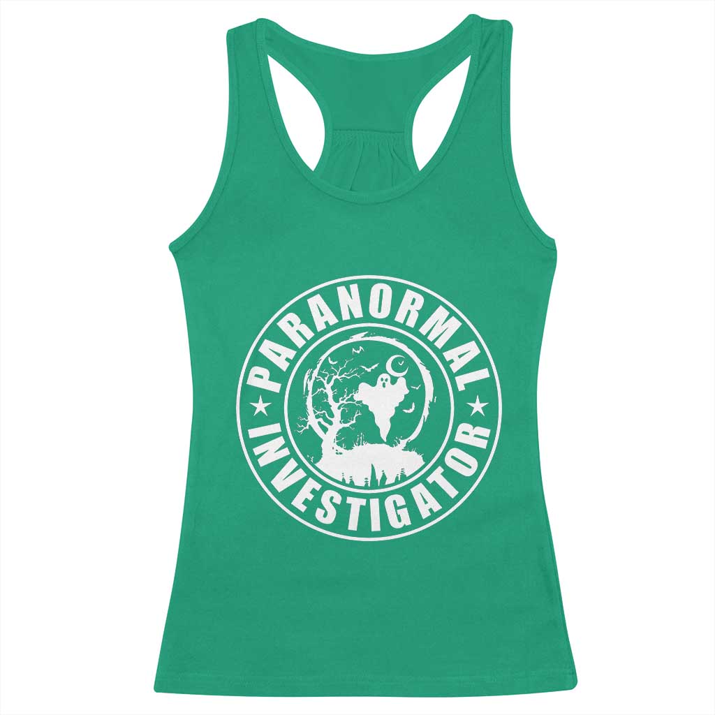 Paranormal Investigator Ghost Hunting Racerback Tank Top EVP Halloween TS11 Irish Green Print Your Wear