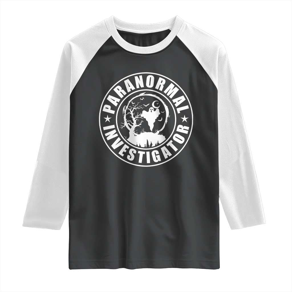 Paranormal Investigator Ghost Hunting Raglan Shirt EVP Halloween TS11 Black White Print Your Wear