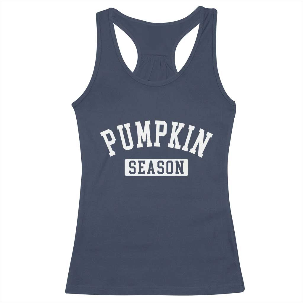 Pumpkin Season Racerback Tank Top Fall Harvest Season Thanksgiving TS11 Navy Print Your Wear