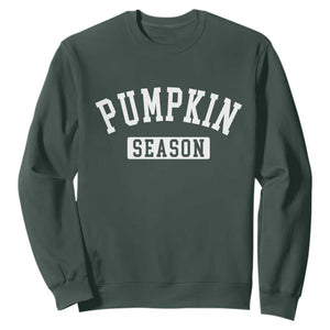 Pumpkin Season Sweatshirt Fall Harvest Season Thanksgiving TS11 Dark Forest Green Print Your Wear