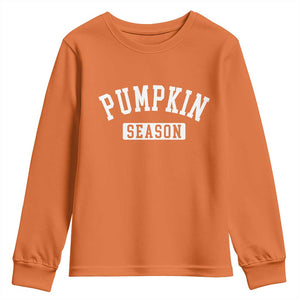 Pumpkin Season Youth Sweatshirt Fall Harvest Season Thanksgiving TS11 Orange Print Your Wear