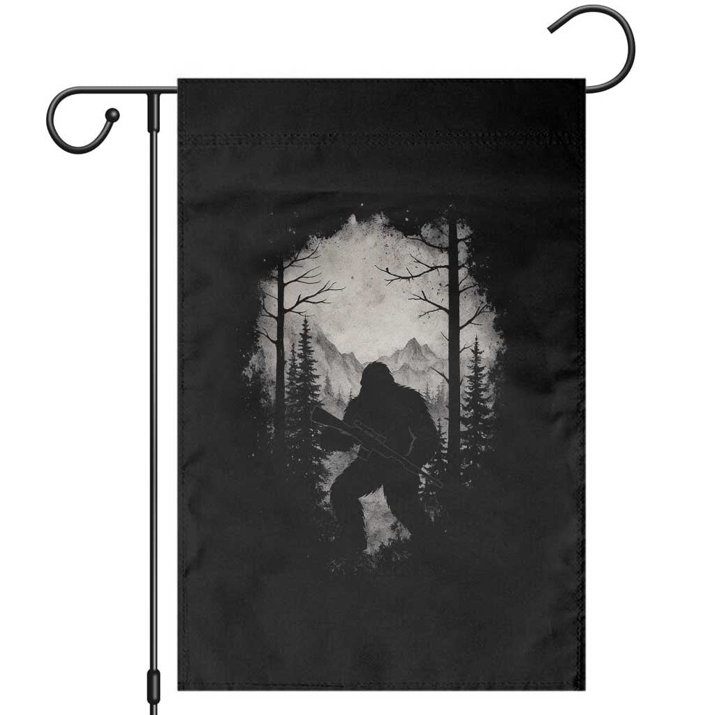 Funny Bigfoot Hunting Garden Flag Sasquatch Wildlife Hunter Forest TS11 Black Print Your Wear