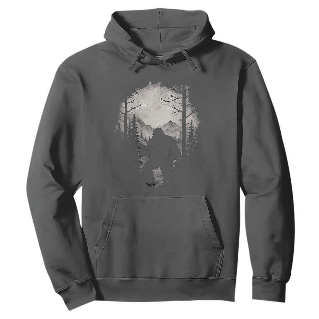 Funny Bigfoot Hunting Hoodie Sasquatch Wildlife Hunter Forest TS11 Dark Heather Print Your Wear