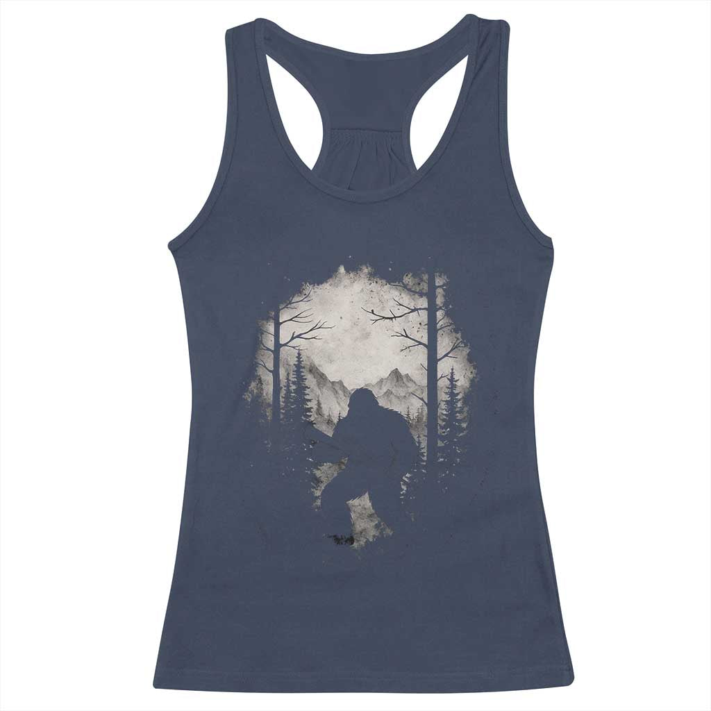 Funny Bigfoot Hunting Racerback Tank Top Sasquatch Wildlife Hunter Forest TS11 Navy Print Your Wear
