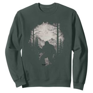 Funny Bigfoot Hunting Sweatshirt Sasquatch Wildlife Hunter Forest TS11 Dark Forest Green Print Your Wear