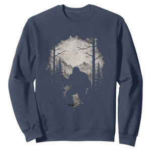 Funny Bigfoot Hunting Sweatshirt Sasquatch Wildlife Hunter Forest TS11 Navy Print Your Wear