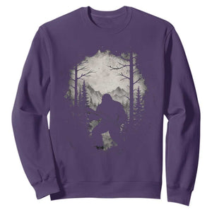 Funny Bigfoot Hunting Sweatshirt Sasquatch Wildlife Hunter Forest TS11 Purple Print Your Wear