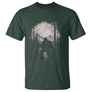Funny Bigfoot Hunting T Shirt Sasquatch Wildlife Hunter Forest TS11 Dark Forest Green Print Your Wear