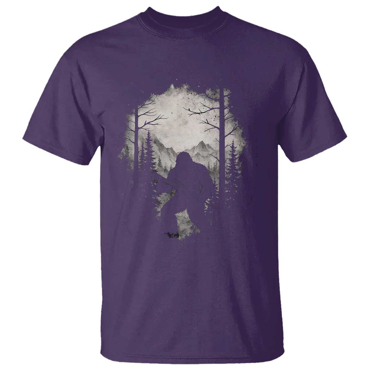Funny Bigfoot Hunting T Shirt Sasquatch Wildlife Hunter Forest TS11 Purple Print Your Wear