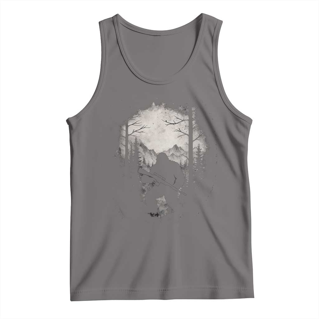 Funny Bigfoot Hunting Tank Top Sasquatch Wildlife Hunter Forest TS11 Deep Heather Print Your Wear