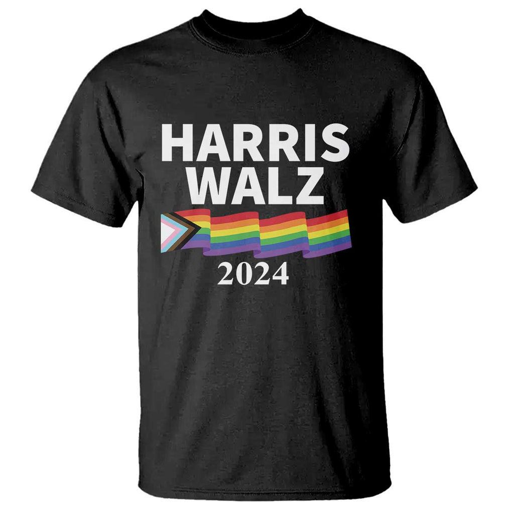 Harris Walz T Shirt LGBT Rainbow Flag Presidential Election 2024 TS11 Black Print Your Wear