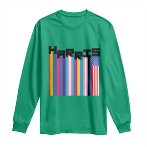 Kamala Supporter 2024 Long Sleeve Shirt Harris Unity American Rainbow LGBT Flag TS11 Irish Green Print Your Wear