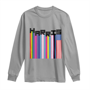 Kamala Supporter 2024 Long Sleeve Shirt Harris Unity American Rainbow LGBT Flag TS11 Sport Gray Print Your Wear