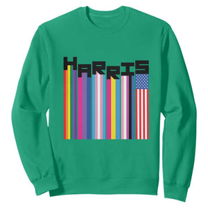 Kamala Supporter 2024 Sweatshirt Harris Unity American Rainbow LGBT Flag TS11 Irish Green Print Your Wear