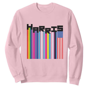 Kamala Supporter 2024 Sweatshirt Harris Unity American Rainbow LGBT Flag TS11 Light Pink Print Your Wear