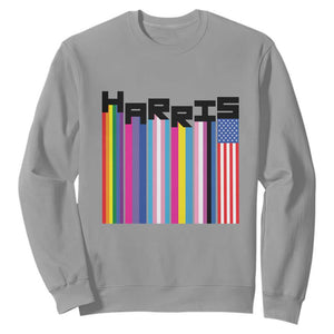 Kamala Supporter 2024 Sweatshirt Harris Unity American Rainbow LGBT Flag TS11 Sport Gray Print Your Wear