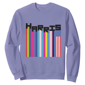 Kamala Supporter 2024 Sweatshirt Harris Unity American Rainbow LGBT Flag TS11 Violet Print Your Wear