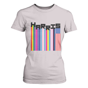 Kamala Supporter 2024 T Shirt For Women Harris Unity American Rainbow LGBT Flag TS11 Ice Gray Print Your Wear