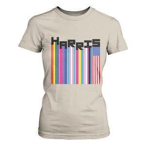 Kamala Supporter 2024 T Shirt For Women Harris Unity American Rainbow LGBT Flag TS11 Sand Print Your Wear