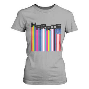 Kamala Supporter 2024 T Shirt For Women Harris Unity American Rainbow LGBT Flag TS11 Sport Gray Print Your Wear