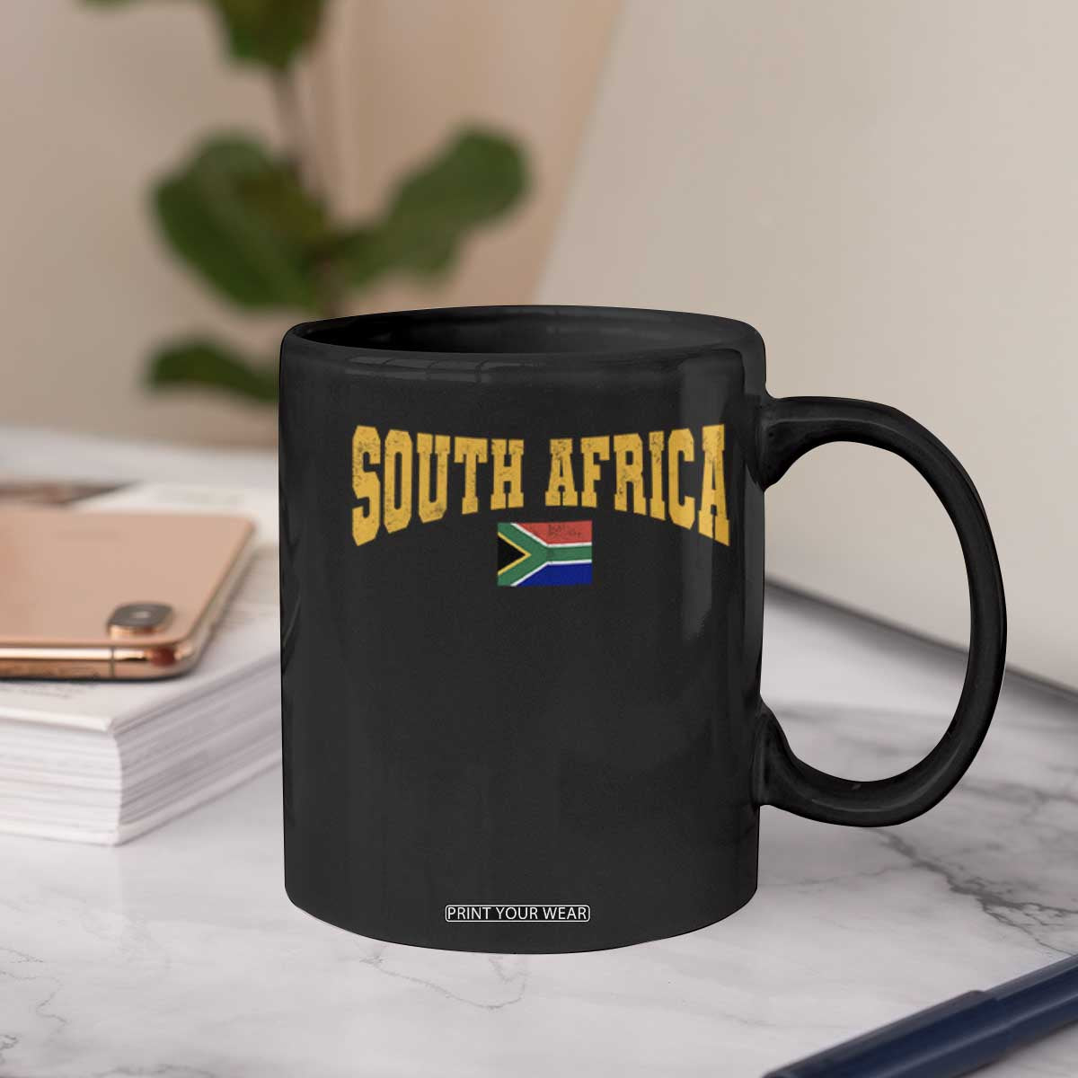 South Africa Sports Throwback Coffee Mug Vintage South African Flag